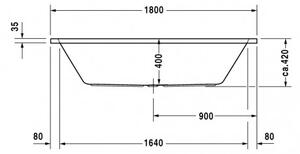 Duravit D-Code - Vaňa na zabudovanie 1800x800 mm, biela 700101000000000