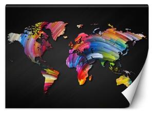 Fototapeta, Barevná mapa světa v pastelových barvách - 150x105 cm
