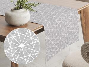 Biante Dekoračný behúň na stôl Leona LN-017 Geometrický vzor – svetlo sivý 20x120 cm