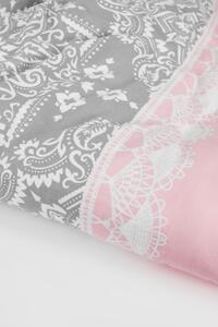 Flanelové obliečky Remar sivo-ružová 200x220 cm