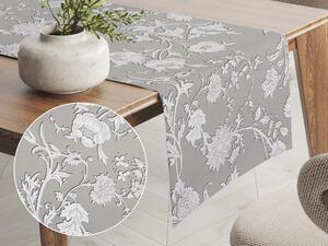Biante Dekoračný behúň na stôl PM-021 Zámocké kvety na sivobéžovom 45x160 cm