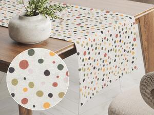 Biante Dekoračný behúň na stôl Leona LN-151 Farebné bodky na režnom 20x140 cm