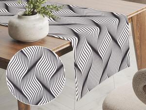 Biante Dekoračný behúň na stôl PML-042 Čierno-biele vlnenie 45x120 cm