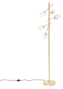 Klasická stojaca lampa zlatá so sklom - Elien