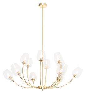 Klasická závesná lampa zlatá so sklom 12 svetiel - Elien
