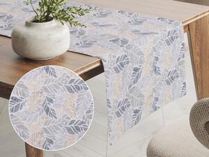 Biante Dekoračný behúň na stôl PML-057 Mozaika žltosivých listov na sivom 35x120 cm