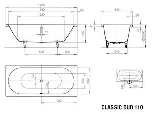 Kaldewei Classic Duo - Vaňa 1800x800 mm, alpská biela 291000010001