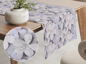 Biante Dekoračný behúň na stôl PML-032 Designové kvety na sivom 45x160 cm