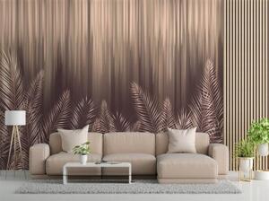 Fototapeta, Exotické palmové listy hnědé - 100x70 cm