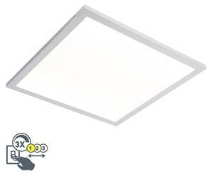 Štvorcové stropné svietidlo chróm 45 cm vrátane LED IP44 - ploché