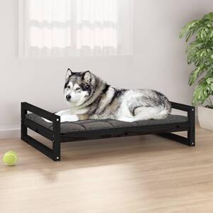 Psia posteľ čierna 105,5x75,5x28 cm borovicový masív