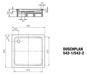 Kaldewei Duschplan - Sprchová vanička 800x800 mm, alpská biela 440500010001