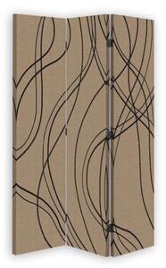 Ozdobný paraván Textura hnědá - 110x170 cm, trojdielny, klasický paraván