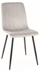 Jedálenská čalúnená bledo sivá stolička N-925