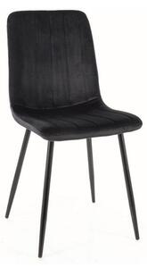 Jedálenská čalúnená čierna stolička s čiernymi nohami N-925