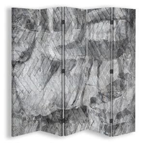 Ozdobný paraván, Klid šedi - 180x170 cm, päťdielny, klasický paraván
