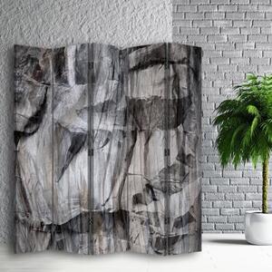 Ozdobný paraván, Hrubá šedá - 180x170 cm, päťdielny, klasický paraván