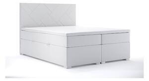 Kontinentálna posteľ 160 cm Melo (biela ekokoža) (s úložným priestorom). Vlastná spoľahlivá doprava až k Vám domov. 1044175