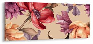 Obraz - Vintage kvety (120x50 cm)