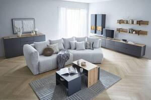 SKRINKA POD TV, grafitová, dub artisan, 140/62/44 cm Hom`in - TV nábytok