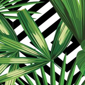 Ozdobný paraván Geometrické listy palmy zelené - 110x170 cm, trojdielny, klasický paraván