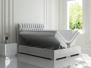 Manželská posteľ Boxspring 160 cm Daliny (svetlosivá) (s úložným priestorom). Vlastná spoľahlivá doprava až k Vám domov. 1044202