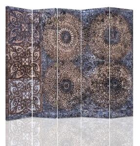 Ozdobný paraván Mandala Boho - 180x170 cm, päťdielny, klasický paraván