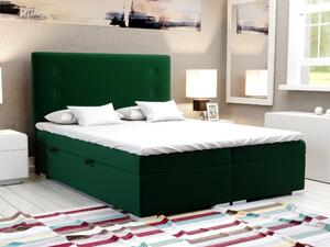 Manželská posteľ Boxspring 180 cm Grini (smaragdová) (s úložným priestorom). Vlastná spoľahlivá doprava až k Vám domov. 1044214