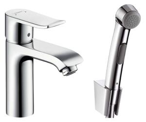 Hansgrohe Metris - Umývadlová batéria s ručnou sprchou Bidette a sprchovou hadicou 160 cm, chróm31285000