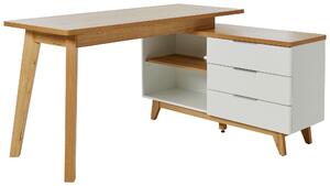 ROHOVÝ PÍSACÍ STÔL, biela, farba duba, 140/118/76 cm Livetastic - Online Only kancelárie, Online Only