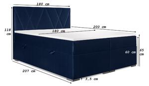 Kontinentálna posteľ 140 cm Lanarra (tmavomodrá) (s úložným priestorom). Vlastná spoľahlivá doprava až k Vám domov. 1044223