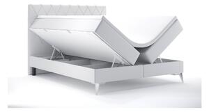 Kontinentálna posteľ 140 cm Miror (biela ekokoža) (s úložným priestorom). Vlastná spoľahlivá doprava až k Vám domov. 1044250