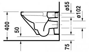 Duravit DuraStyle - Závesné WC, Rimless®, biela 2538090000