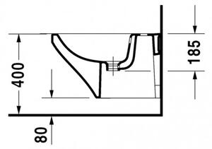 Duravit DuraStyle - Závesný bidet 370x540 mm, biela 2282150000