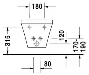 Duravit DuraStyle - Závesný bidet 370x540 mm, biela 2282150000