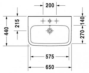 Duravit DuraStyle - Umývadlo 650x440 mm, s prepadom, biela 2319650000