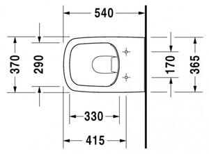Duravit DuraStyle - Závesné WC, Rimless®, biela 2538090000