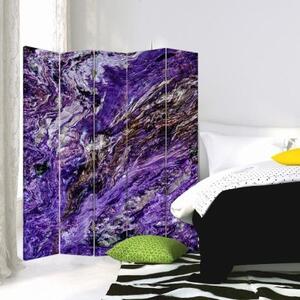 Ozdobný paraván Abstraktní fialová - 180x170 cm, päťdielny, klasický paraván