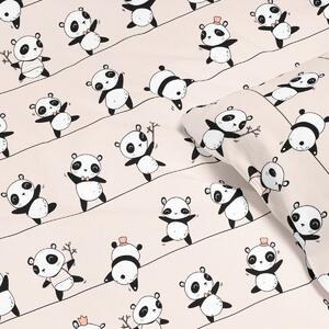 Goldea detské bavlnené obliečky - vzor 867 tancujúce pandy 140 x 200 a 70 x 90 cm