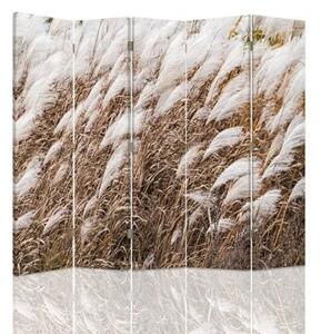 Ozdobný paraván Meadow Beige - 180x170 cm, päťdielny, klasický paraván