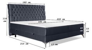 Kontinentálna posteľ 160 cm Molera (čierna) (s úložným priestorom). Vlastná spoľahlivá doprava až k Vám domov. 1044257
