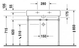 Duravit Vero - Umývadlo do nábytku 800x470 mm, s prepadom, biela 0454800000