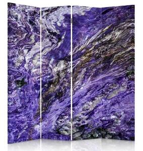 Ozdobný paraván Abstraktní fialová - 145x170 cm, štvordielny, klasický paraván