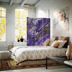Ozdobný paraván Abstraktní fialová - 110x170 cm, trojdielny, klasický paraván