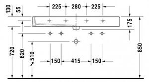 Duravit Vero - Umývadlo do nábytku 1200x470 mm, s prepadom, biela 0454120024
