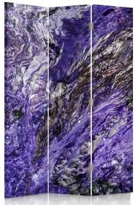 Ozdobný paraván Abstraktní fialová - 110x170 cm, trojdielny, klasický paraván