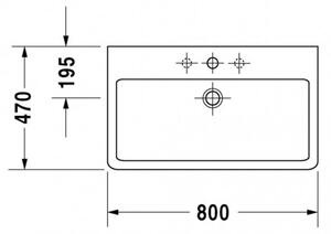 Duravit Vero - Umývadlo do nábytku 800x470 mm, s prepadom, biela 0454800000