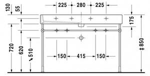Duravit Vero - Umývadlo do nábytku 1200x470 mm, s prepadom, biela 0454120024