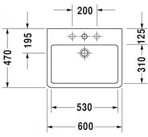Duravit Vero - Umývadlo do nábytku 600x470 mm, biela 0454600000