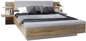 POSTEĽ S NOČNÝMI STOLÍKMI, 180/200 cm, sivá, dub artisan Ti'me - Postele
